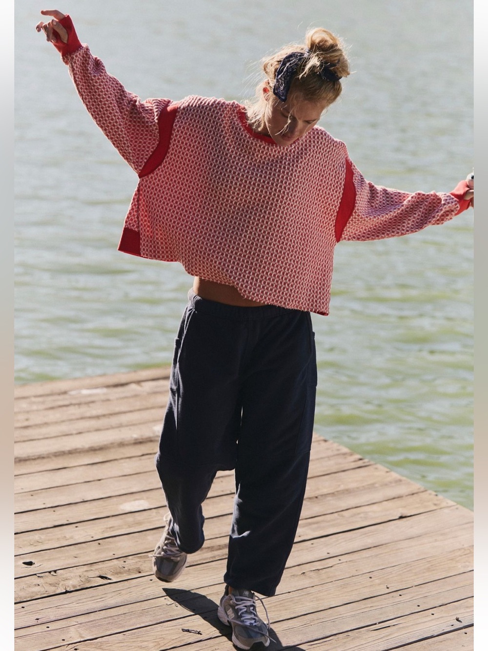 NWT FP Movement by Free People My Time Textured Layer Victory Red Size XS - Picture 2 of 16